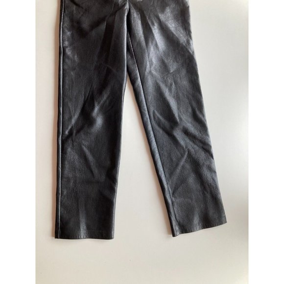 Aritzia WILFRED Melina Black Vegan Leather Ankle Trousers Pants, Size 2 - Picture 3 of 13